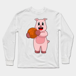 Pig Basketball player Basketball Long Sleeve T-Shirt